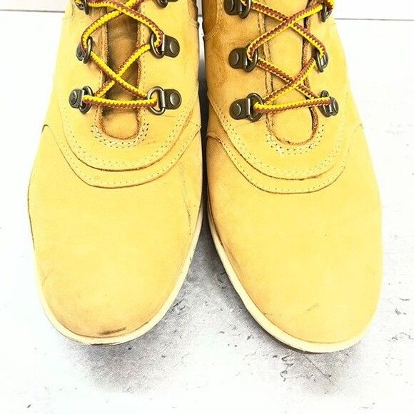 Timberland Knee High Lace-Up Yellow Genuine Leather Boots Womens Size 9M - Picture 4 of 13